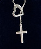 Heart with Cross Lariat Necklace