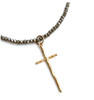 Prayer Cross Necklace in Gray Shimmer
