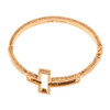 Lydia Cross Hinge Bangle in Worn Gold