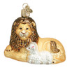 Lion and Lamb Blown Glass Ornament