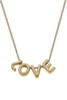 LOVE Bubble Letter Necklace in Worn Gold