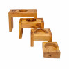 Olive Wood Candle Holders (Set of 4)
