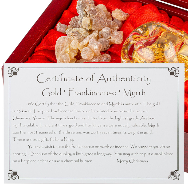 Frankincense Gold & Myrrh Wooden Box Set Museum of the Bible