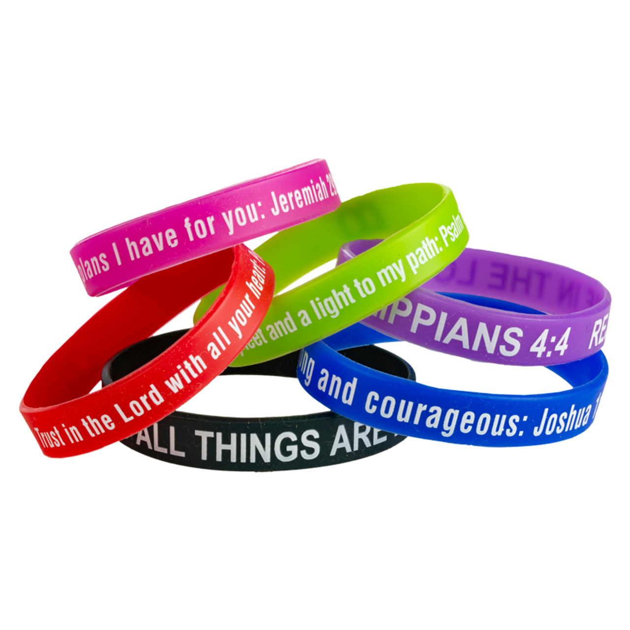 Scripture Rubber Bracelets