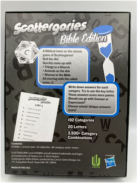 Scattergories Bible Edition Game - Museum of the Bible Store