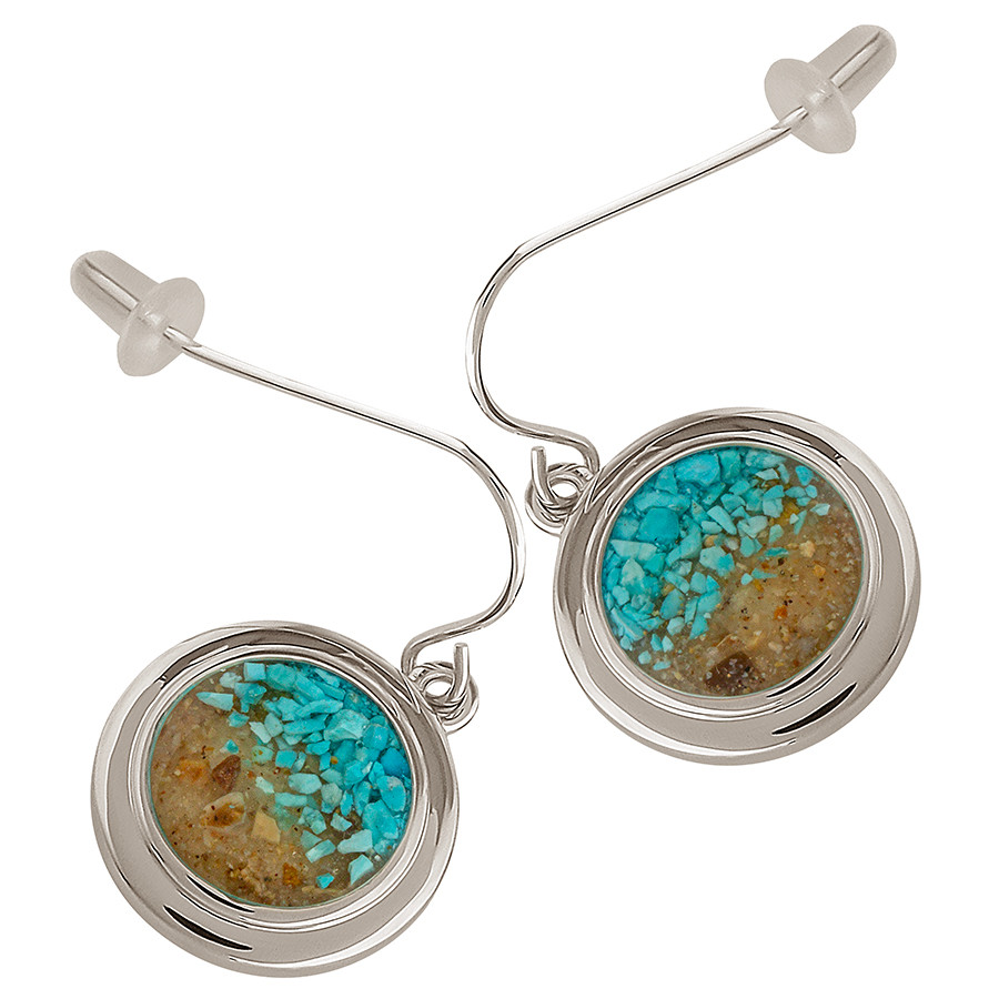 Dead Sea Sand & Turquoise Round Drop Earrings Museum of the Bible Store