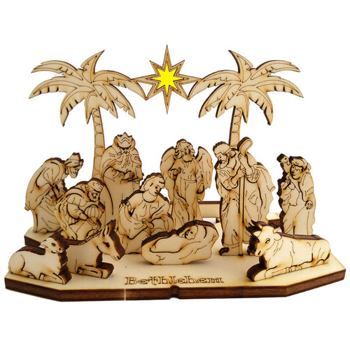 Nativity Set with Star Wooden Puzzle Kit