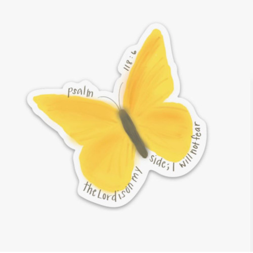 Psalm 118 Butterfly Sticker