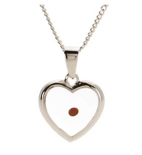 Silver Plated Mustard Seed Heart Necklace