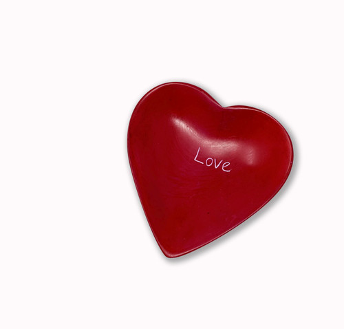 Soapstone Heart Dish - Red Love