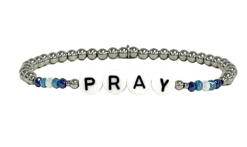 Pray Word Bracelet in Silver