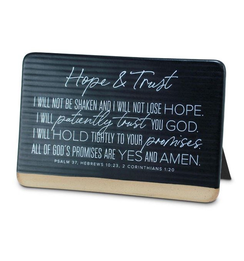 Tabletop Ceramic Plaque Hope & Trust