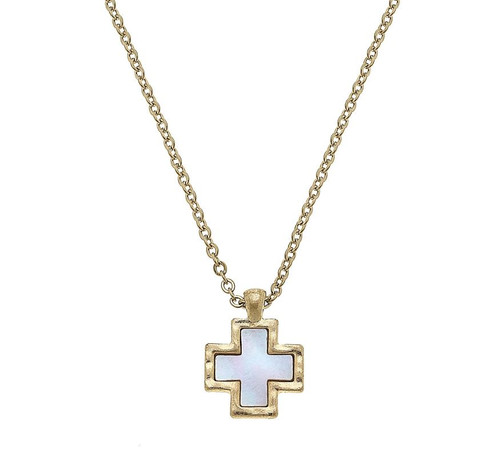 Bethany Mother of Pearl Cross Necklace