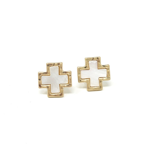 Bethany Mother of Pearl Cross Earring