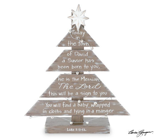 Brown Wood Plank Christmas Tree