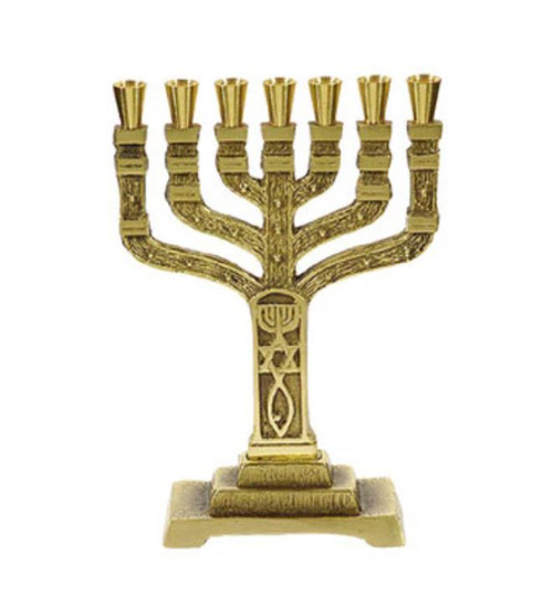 Roots Symbol Menorah in Gold