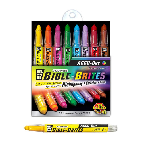 Bible Brites Highlighters, Accu-Dry, 8 Pack
