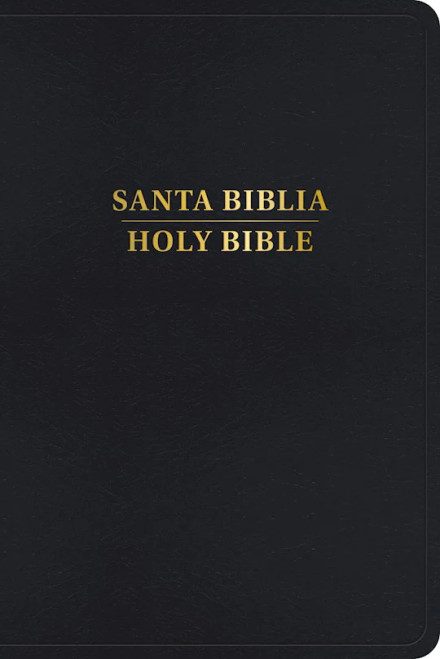 Image shows front cover of Biblia bilingüe RVR 1960 / KJV | Imitación Piel Negro Con Indice.