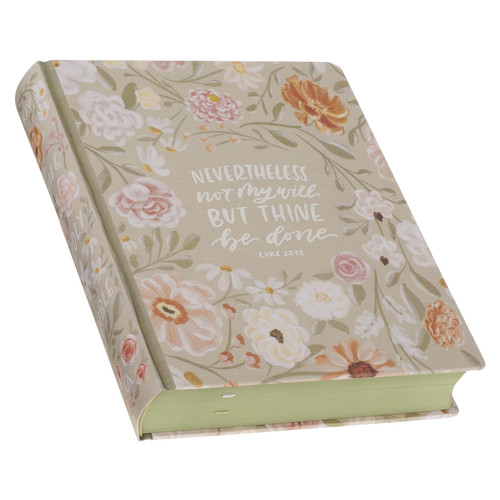 The image shows the front cover of this KJV note-taking Bible, with special edition in green floral.