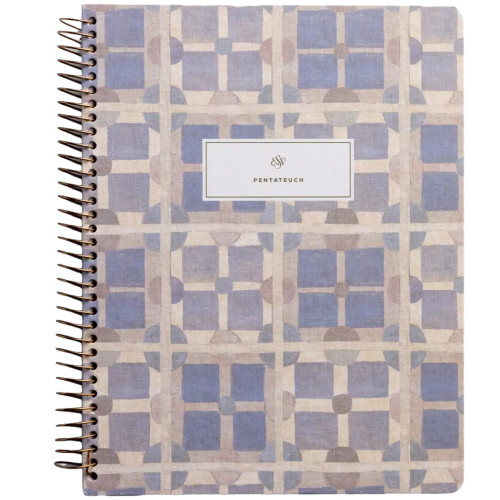 The image shows the front cover of the ESV Spiral-Bound Journaling Bible featuring the Pentateuch.