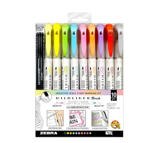 Mildliner Brush Marking Kit, set of 10