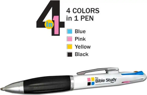The image shows the Bible Study Pen, with four colors in one.