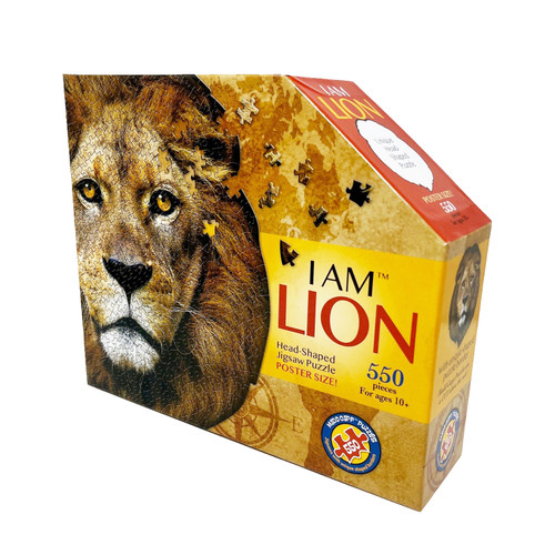 The image shows the front of the box for the puzzle I Am Lion.