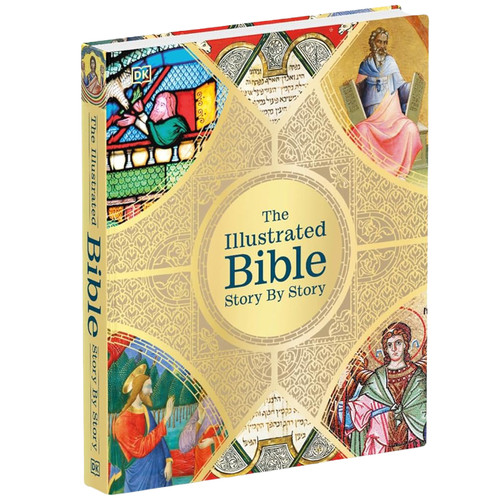 The image shows the front cover of  The Illustrated Bible Story by Story book.