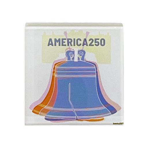 The image shows an acrylic magnet of the Liberty Bell.