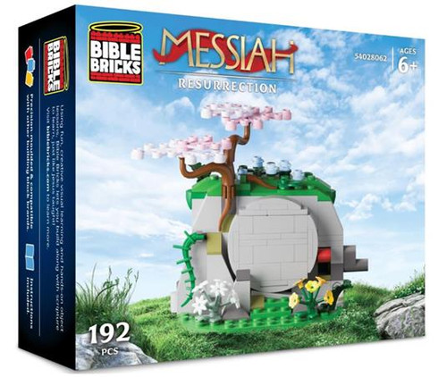 The image shows the box of the Bible Bricks Resurrection set.