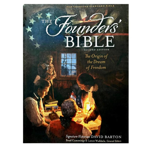 The image shows the front cover of the NASB The Founder's Bible, Second Edition, in hardcover.