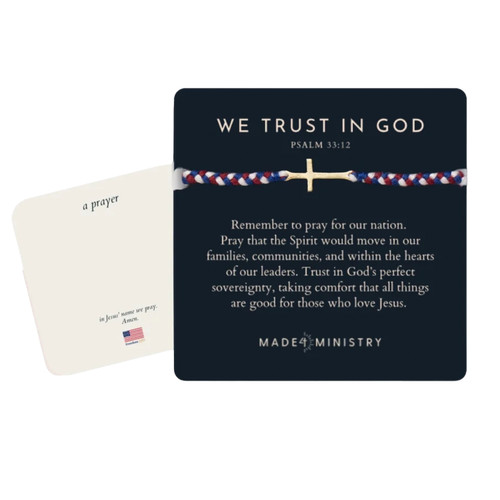 250th Red White & Blue Gold Cross Bracelet