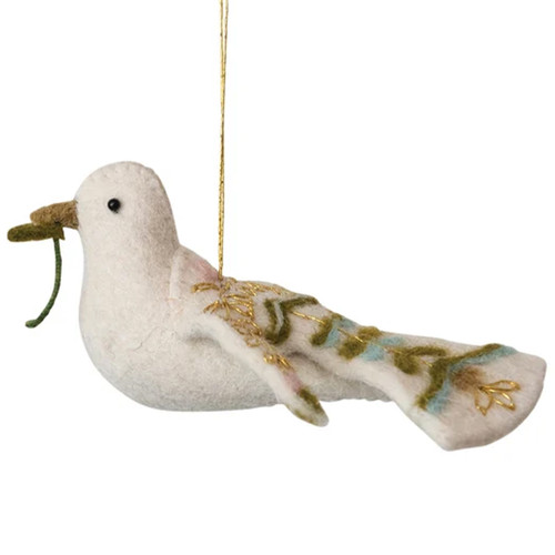Embroidery Wool Felt Dove Ornament