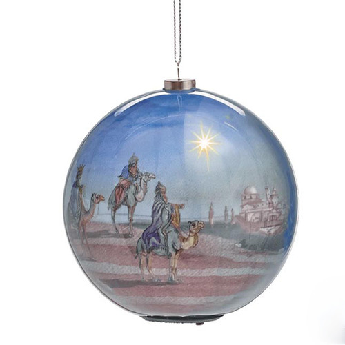 Star Above Lighted Paper Mache Ornament