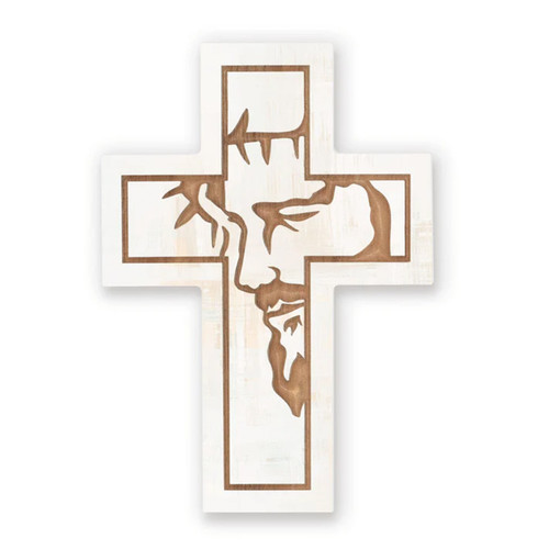 Carved Cross – Crown of Thorns, White