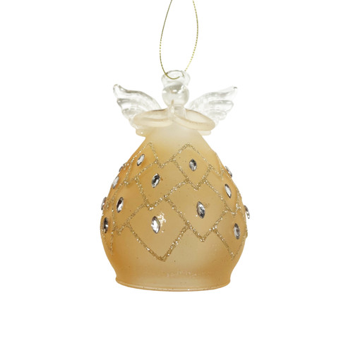 Frosted Glass Angel Ornament