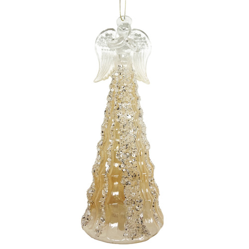 Glass Angel Ornament With LED