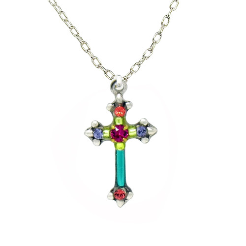 Dainty Cross Mulitcolor Necklace
