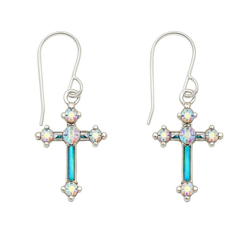 Dainty Cross Ice Earrings 