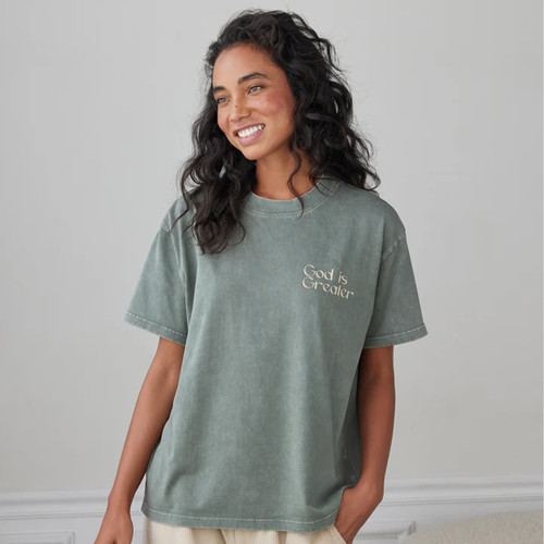 God Is Greater Green Tee