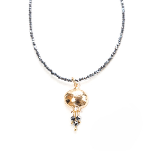 Gold Plated Hematite Pomegranate Necklace
