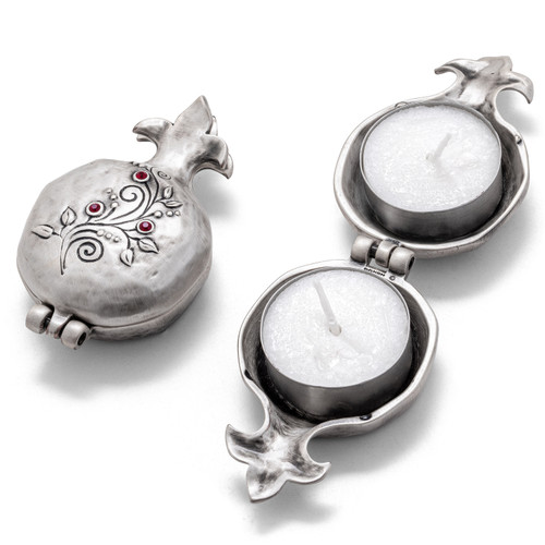 Silver Plated Travel Pomegranate Candleholders