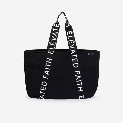 Large Elevated Faith Tote Bag, Black 