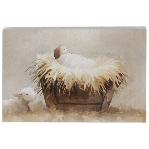 Jesus Manger Block Art