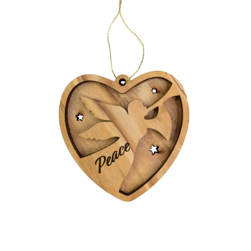 3D Heart Dimensional Ornament - Peace Angel