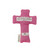 Image shows a Handmade Quilted Comfort Cross – Angel Love  with pink material on the back and Psalm 91:4.
