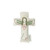 Image shows the front of a handmade quilted Comfort Cross –Angel Joy with green wings