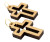 Image shows two large pendants featuring cut-out wood crosses made from olive wood.