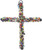 Image shows a six-inch, multicolored beaded wall cross