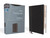 Image shows the cover sleeve and the NIV Thinline Bible – Compact, Black/Gray Leathersoft cover.